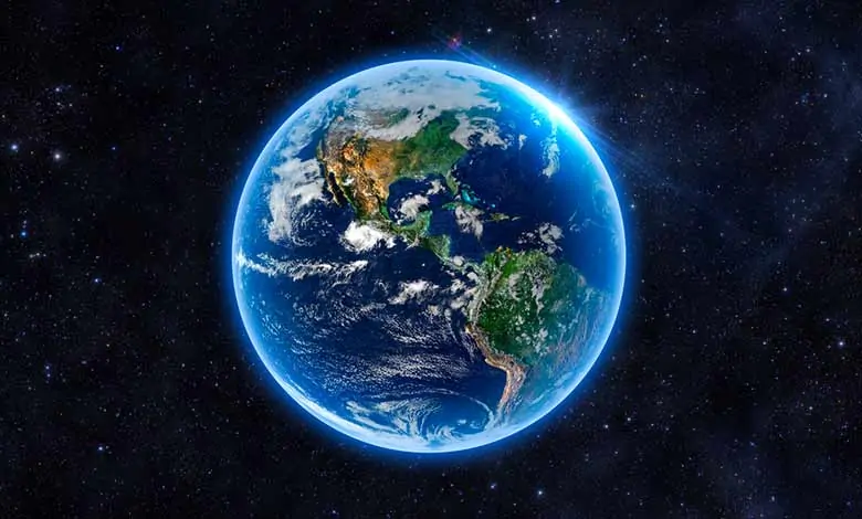 Why does the earth look blue from space
